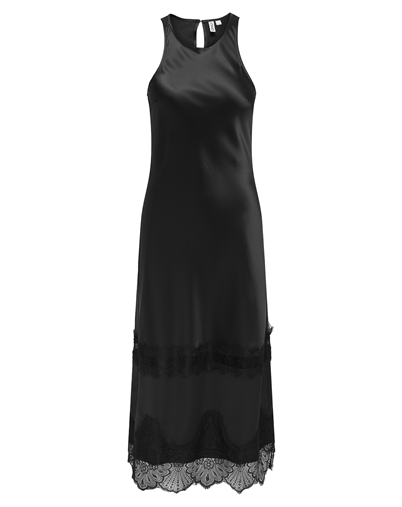 Only - ONLIndona Long Lace Satin Kleid - Black